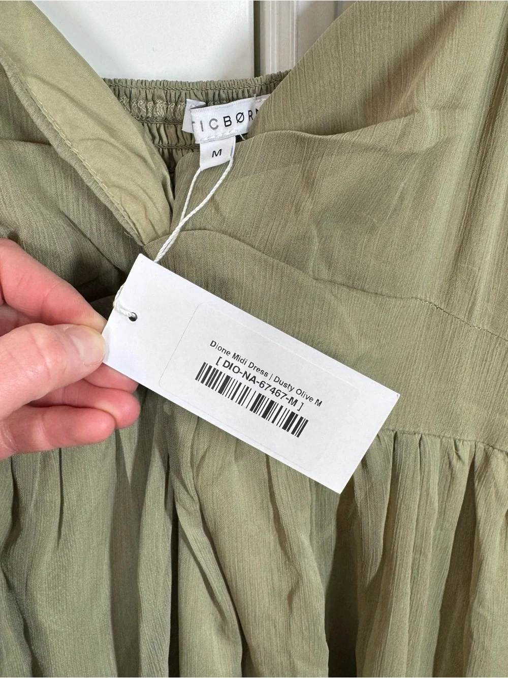 Baltic born Dione midi dress dusty Olive green size medium nwt wedding event - Picture 3 of 9